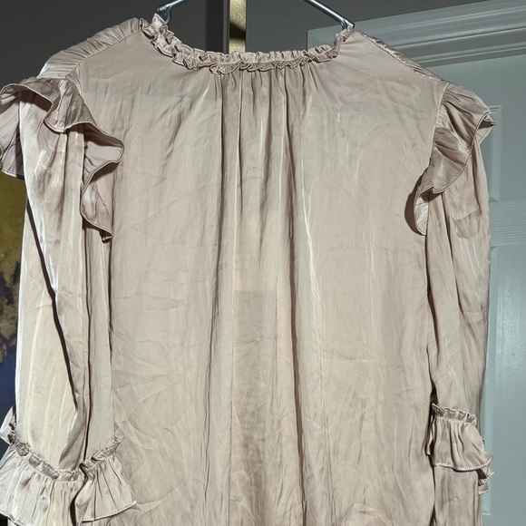 Generation Love Latte Long Sleeve Ruffle Top V-Neck Sz XL - Picture 5 of 6